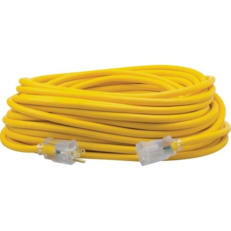 Southwire SJEOOW Extension Cord, 12 AWG, Outdoor, 12/3, 1 Outlets, 5-15R, Yellow, 5-15P, 100 ft 1689SW0002
